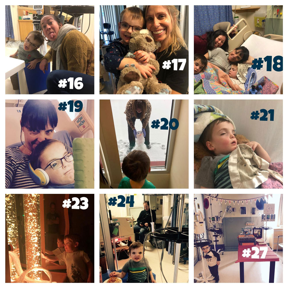 numbered photo collage of boy getting infusions